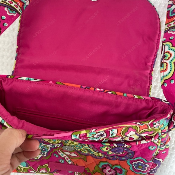 Vera Bradley Triple ZIP Hipster - Pink Swirls Small Flap Crossbody Bag - Picture 5 of 8